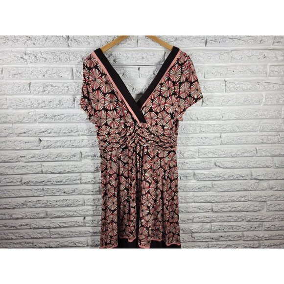 Studio I Women's Plus Size 18W Pink Geometric V-Neck Sheath Dress Career GEO25E - Picture 7 of 11